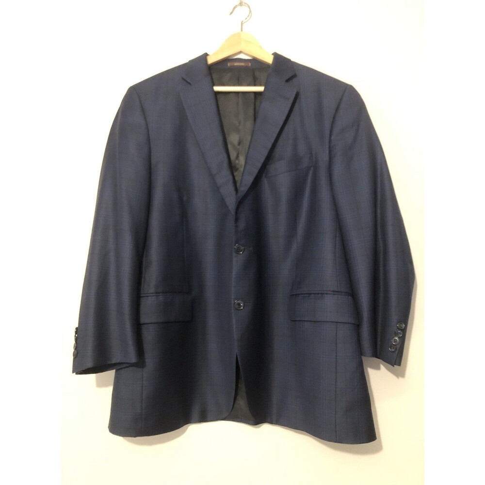 Peter Millar 100% Wool Navy Plaid Two-Button Blazer Men’s 44R Sports Jacket